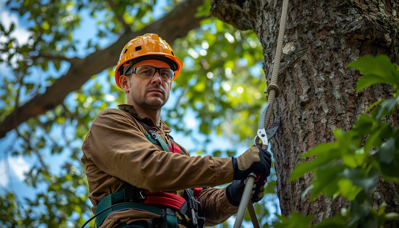 Baumpflege Experte bei der Arbeit in Heidelberg